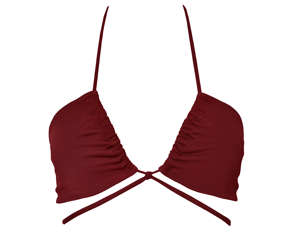 Stunning Burgundy Mosaic Swimsuit Top for Curvy Figures